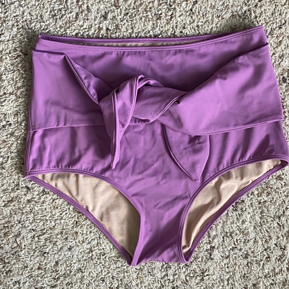 Kortni Jeane Grape Juice tie front swim bottoms